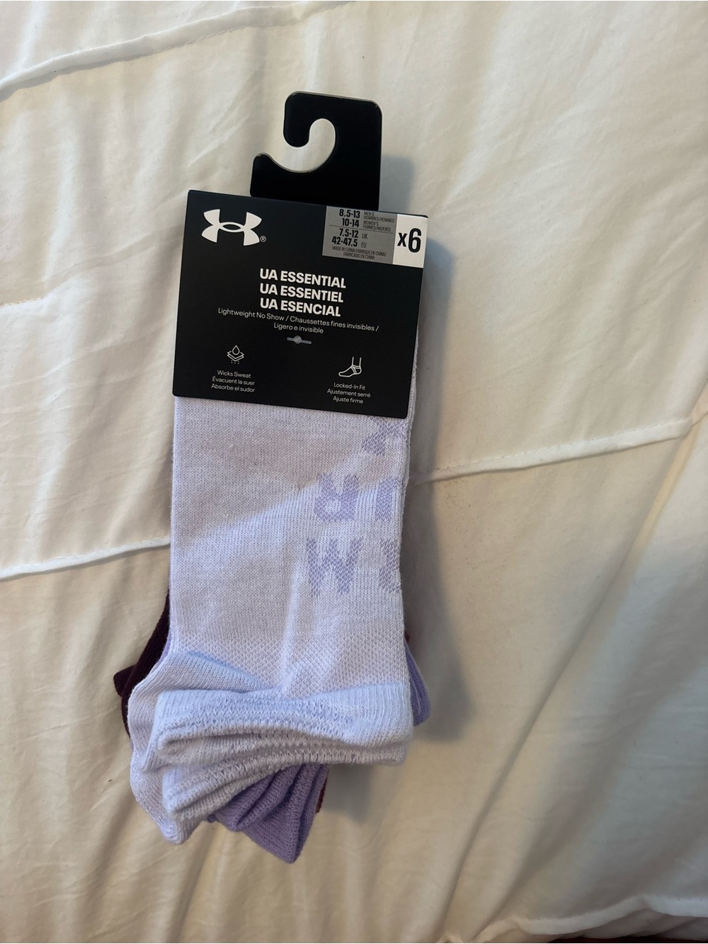 Under Armour No-Show Socks - Light Purple & Deep Purple (6 Pack)